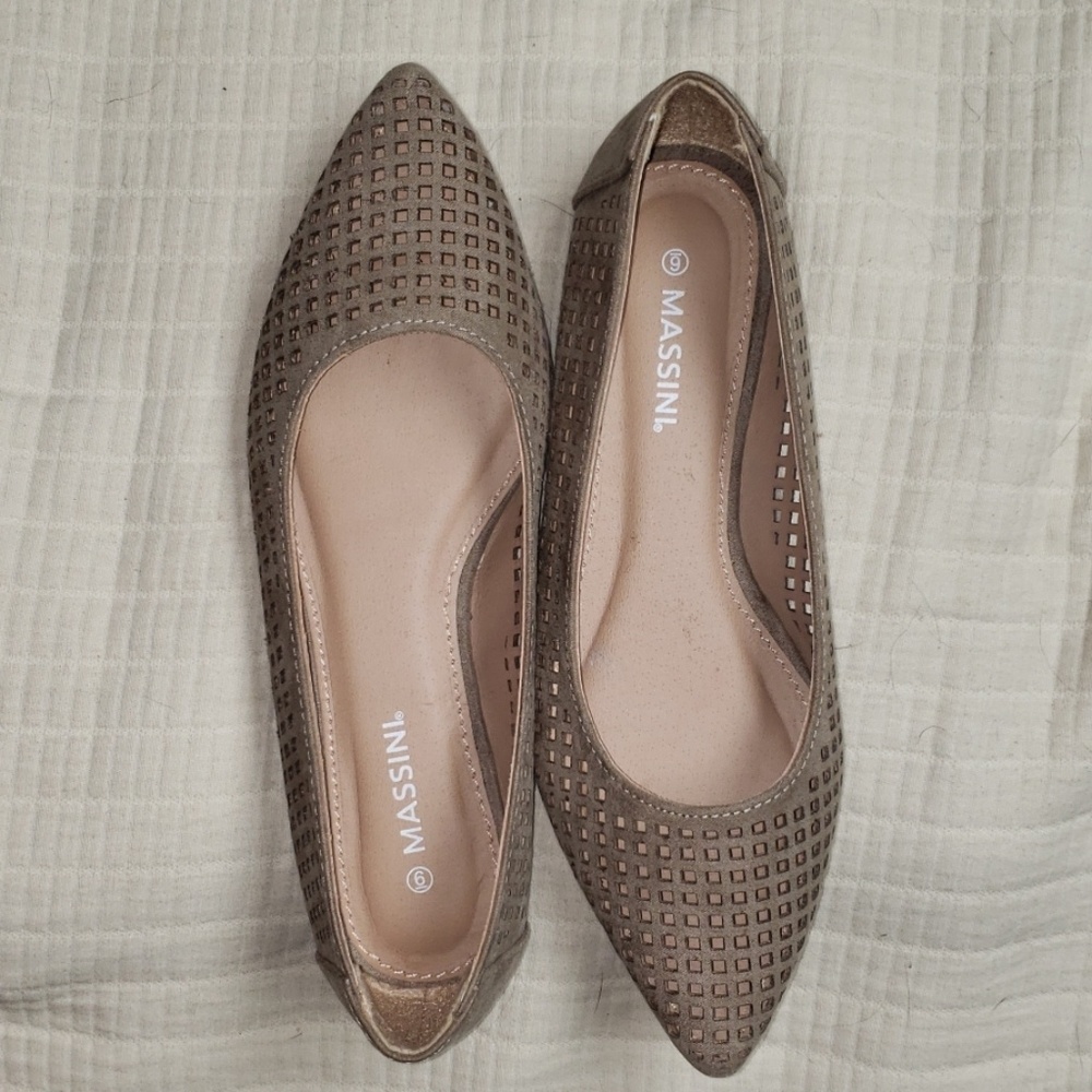 Womens Casual Taupe Flats